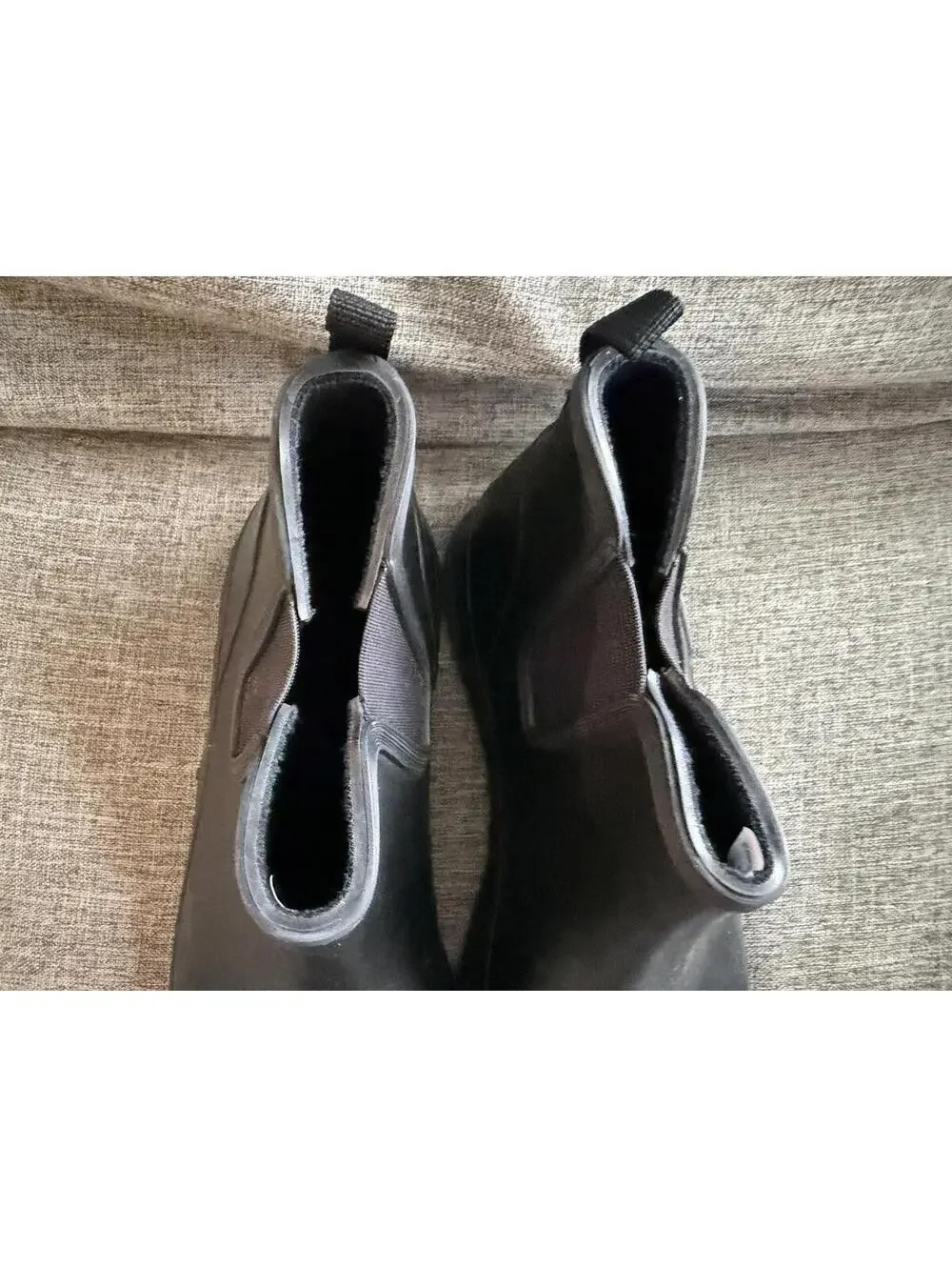 Eddie Bauer Rubber Chelsea Boots Womens Size 10 Black Pull On Rain Shoes